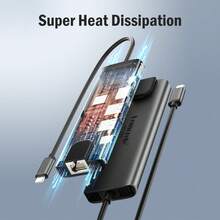 Lemorele TC44 USB-C 6-In-1 Multifunctional Docking Station, Suitable For Display Devices Such As TVs, Monitors, Projectors, Etc. With HDMI Interface. Support The Extension Of Functions For Devices Such As Type C Interface Phones And Computers. Supports Windows/ Systems.