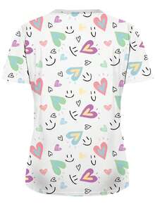 2 Pocket Women's Scrub Top, Soft, Breathable, Practical Scrub Shirt Fall Vacation - Multicolor - View 2