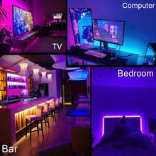 1pc 1-20M LED Strip Light, Bluetooth Smart App Control Music Sync Color Changing, RGB LED Strip With Remote, 44-Key Remote And App Controlled Smart LED Light Strips, RGB Color Changing Music Sync LED Rope Lights, Bedroom Smart Rope Lights, Suitable For Bedroom, Room, Home Decor, Party Holiday LED Lights, Living Room, Christmas Party, Wedding Decoration