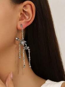 1 Pair Halloween Earrings, Punk Skull Stud Earrings, Exaggerated Fashion Earrings - Multicolor - View 3