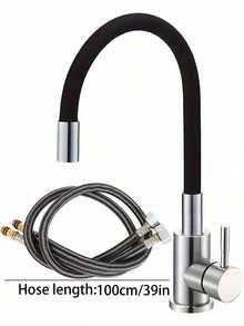 3件套/1件 360°旋转厨房水龙头，不锈钢水槽混合龙头，带柔性硅胶软管，单孔安装，镀铬表面，防滴漏节水设计，适用于现代厨房水槽、浴室盥洗台和现代厨房用品。厨房配件，厨房工具