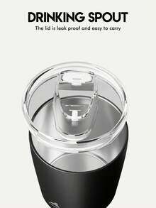 Travel Milk Coffee Mug Spill Proof -8 OZ Insulated Milk Coffee Mug With Lid, Breakfast Stainless Steel Milk Coffee Mug With Double Wall, Coffee Cup For Hot And Cold Drinks - Black - View 5