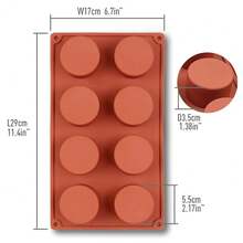 قالب سيليكون لتشكيل الحلويات والكيك والحلوى الفرنسية والموس والثلج المجوف بقطر 4 سم وإرتفاع قصير و15 حُفرة
