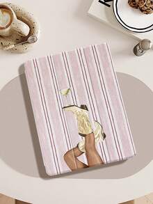 Western Cowboy Striped IPad Case, Compatible With IPad Air 4/5 (10.9 Inch), IPad 7/8/9 (10.2 Inch), Tab S6 (10.4 Inch), Tab A7 Lite (8.7 Inch), Stylish Leather Protective Cover, Great Gift For Back To School, Valentine's Day, New Year - Multicolor - View 1