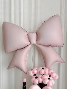 30个灰白色和粉色白色蝴蝶结气球套装，含蝴蝶结铝箔气球，配白色丝带和胶水，节日派对必备装饰道具，适用于生日派对、周年纪念、婚礼场景装饰、情人节礼物、母亲节礼物 - 彩色 - 查看 8