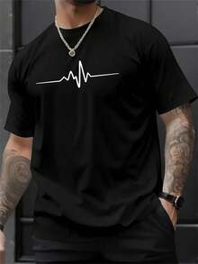 Men's Short Sleeve Round Neck Sports T-Shirt, Creative Print, Comfortable, Ideal For Summer, For Adults, Women, Teenagers And Young People.