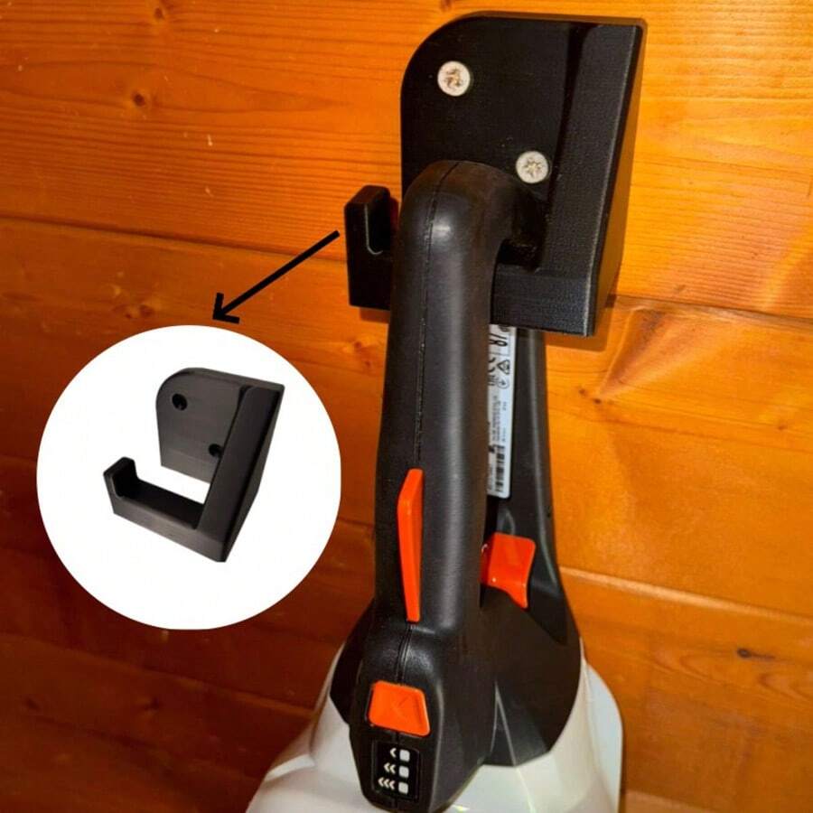 Heavy Duty Steel Wall Mounted Trimmer Holder, Easy To Install Garage Organizer For Lawn, Hedge Trimmers And Tool Storage, DIY Enthusiasts, Stylish And Sturdy Black Finish, Wall Mounted Trimmer Bracket