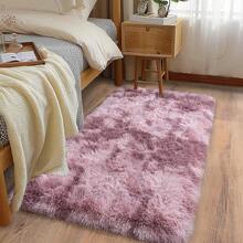 Soft Fluffy Shag Throw Area Rug, 2x4 Black, Non-Slip Bedroom, Hallways, Bedside, Dorm, Living Room - Long Shaggy Rug - 紮染灰紫色 - 查看 2