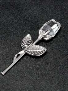 1pc Crystal Red Rose Gift With Silver Leaf Infinity Flower|Handmade Wrapped|Thanksgiving/Wedding/Anniversary/Valentine's Day Gift For Her - Multicolor - View 17