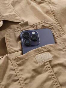 FREDD MARSHALL Men's Outdoor Casual Sports Short-Sleeve Shirt With Quick-Dry Fabric, Featuring Multiple Pockets And A Lightweight Design For Hiking&Fishing In Spring Autumn - Màu Khaki - Xem 4