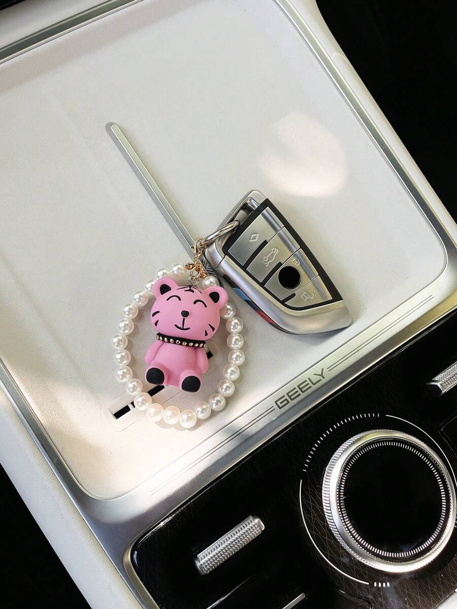 Cute Cartoon Beaded Keychain, Creative Car Key Chain Pendant, Bag Charm Pendant