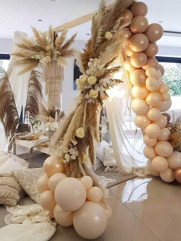 140 Stücke verschiedene Größen Nude Ballons 18 12 10 5 Zoll Aprikose Boho Herbst neutrale Ballon Girlande Set für Abschlussfeier, Jungen Baby Taufe Themenparty Dekoration, Braun
