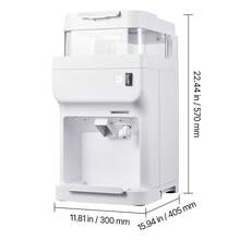 Commercial Ice Shaver Crusher, 220lbs Per Hour Electric Snow Cone Maker With 8L Ice Cube Box, 350W 1500RPM Tabletop Shaved Ice Machine For Parties Events Bar, Home And Commercial Use (White) - 350W 8L - View 10
