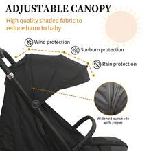 Lightweight Stroller, Foldable Stroller, Extended Zippered Sun Canopy, One-Touch Collection, Adjustable Backrest, Breathable Mesh Fabric, Easy To Carry, Suitable For Travel