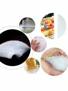 100 buc/pachet reutilizabile, etanșe, transparente, pentru depozitarea alimentelor, potrivite pentru bucătărie/baie, rezistente la umiditate/organizarea călătoriilor