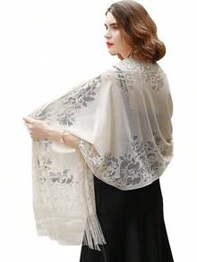 RIIQIICHY Shawls And Wraps For Evening Dresses Scarfs For Women Pashmina Wedding Formal Shawlhalloween - Beige-1 - View 12