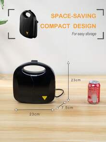 SCISHARE 1PC 23x23x7.5cm 750W Indoor Electric Grill & Panini Press | Super Non-Stick Ceramic Plate | EU Plug | Double-Sided Heating | Even Heat Distribution | Easy-To-Clean Indoor Grill For Steak, Veggies, BBQ & Gourmet Sandwiches, Compact Design, Perfect For Small Kitchens. - EU E Type Plug(220-240V) - View 5