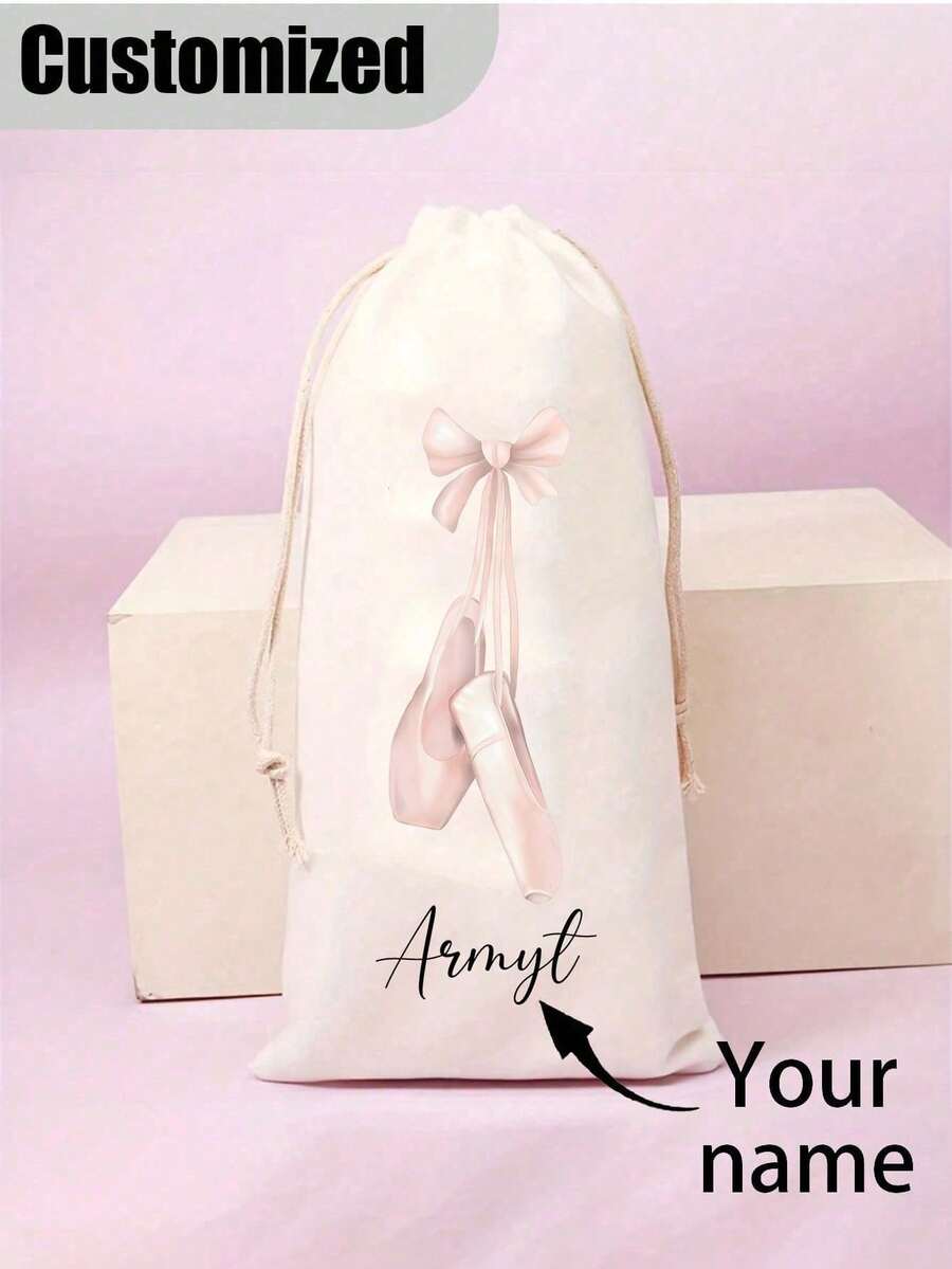 1 pezzo Borsa regalo personalizzabile per scarpe da ballo, custodia morbida per scarpe da ballo con laccio, pratica borsa con coulisse per scarpe da ballo latino, chiusura sicura, perfetta per gli appassionati di danza, eleganza per il nuovo anno