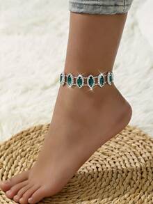 1pc Fashionable Versatile Tassel Rhinestone Anklet Suitable For Women's Daily, Beach, Wedding, Party Wear - 806002 - View 11