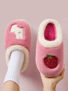Pantuflas de felpa gruesa para adolescentes, niños y niñas, otoño/invierno, modelo nuevo 2025, suela gruesa, uso en interiores del hogar, cálidas y antideslizantes
