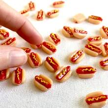10 Mini Resin Hot Dog Figurines, Fake Hot Dog Toy House Decoration, Micro Landscape DIY Craft Ornaments, Suitable For Toy House Accessories, Miniature Toy House Accessories - 10個 - 查看 1