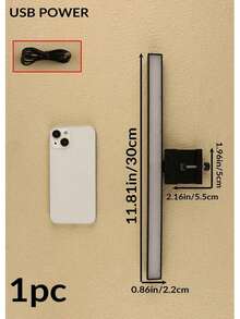 1 Black 19.68in/11.81in Computer Monitor Light Strip, Screen Clip Light, LED Screen Light Strip Suitable For Work Area, Dimming Timing Display Light, Suitable For Desk/Office/Home/Game Touch Control Display Lamp, For Eye Protection Screen Clip Lamp