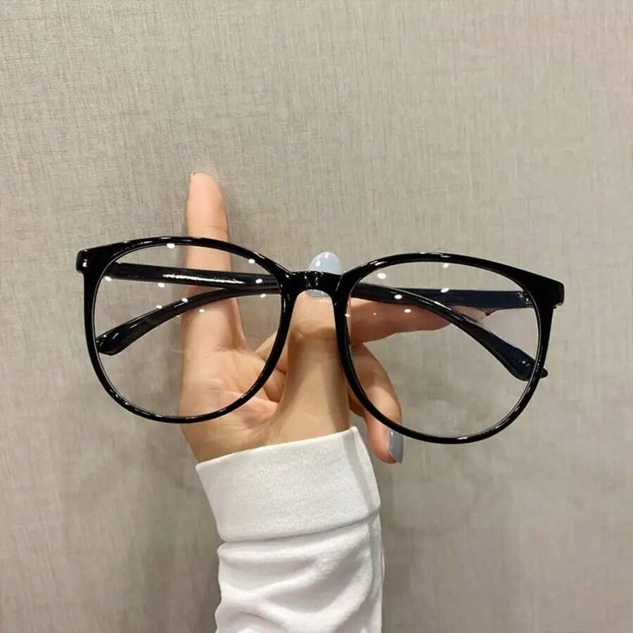 Oversized Oval Frame Transparent Lens Glasses, Women's Anti-Fatigue Computer Gaming Glasses - Multicolor - View 1