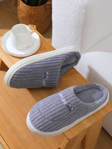 Plush Slippers For Women, Autumn/Winter 2025 New Thick Sole Warm Thermal Lined Non-Slip Indoor Home Slippers For Couples
