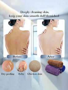 1 Stück Afrikanisches Mesh Rücken-Peeling Badetuch Set, doppelseitig für sanfte und grobe Peeling, effektives Körperpeeling, Rückenreiniger für die Dusche, hochwertiges Mesh Material, praktisches Handtuch-Design mit Schlaufe, Luffa Handtuch, Körperschwamm für glatte Haut, ideal für den täglichen Gebrauch - Verschiedenfarbig - Übersicht 2