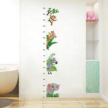 Cartoon Jungle Animal Height Wall Sticker, Children's Room Early Education Measuring Ruler, Self-Adhesive Removable Decal Wall Decor Room Decor Wall Stickers Stickers Home Decor