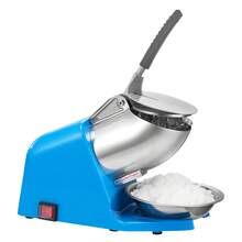 Ice Crusher Machine, 286lbs Per Hour Electric 4 Blades Snow Cone Maker, Stainless Steel Shaved Ice Machine With Bowl And Cover, 300W 2000RPM Ice-Shaver For Home And Commercial Use, Blue - 查看 8