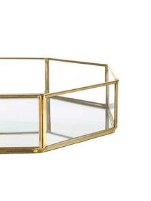 Mirror Glass Vanity Tray - Gold Ornate Makeup Tray Vintage Octagonal Perfume Tray Dresser Trays Jewelry Trinket Organizer For Bathroom Storage Trays For Home Decor - 金色 - 查看 6