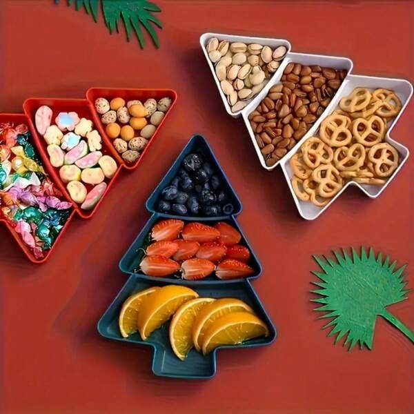 Christmas Tree Shaped Food Serving Tray, Creative Home Tableware, Suitable For Appetizers, Desserts, Sushi, Sauce Dishes, Home Decor, Elevates Happiness, Independent Day, Father's Day, Halloween, Christmas, New Year Holiday Creative Tableware