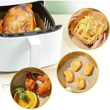 Papel para Freidora de Aire, Piezas Papel Encerado para Freidora de Aire, 6.3in Forro de Papel para Fryer de Grado Alimenticio,Sartén, Horno, Microondas yás - 1 - Ver 7