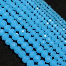 1 件蓝玉刻面算盘水晶扁珠隔珠，时尚百搭手工 DIY 串珠用品，适合制作手链、项链、珠宝、时尚珠宝、手机链、钥匙扣、批发珠子 - 藍玉 - 查看 3