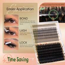 Las Clusters Wit Bottom Lases Spike Long 26mm Las Clusters Wit Spikes 260D Volume Eyelas Clusters DIY Cluster Eyelas Extensions Mega Style Indidual Bottom Lases Extension By - màu đen - Xem 7