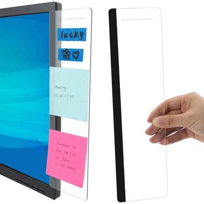 Set de 2 accesorios de escritorio de oficina, pizarra de mensaje para monitor de computadora, soporte para bloc de notas, decoración del hogar unisex