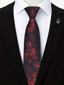 1pc Paisley Pattern Handmade Unisex Necktie, Suitable For Casual, Business, Party, Wedding - Multicolor - View 5