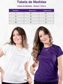 Kit 2 Women's Blouses Baby Look Basic T-Shirt 100% Premium Cotton Plain T-Shirt Traditional High Summer - 黑色卡其色 - 查看 5