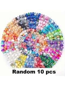10/30/50/100/200/300 件混色灯工隔珠，大孔欧式珠子，适合 DIY 仙女棒、花园珠、钥匙扣、项链、手链首饰制作 - 彩色 - 查看 22