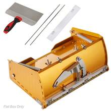 Drywall Flat Box, 10-Inch Wide Quick Clean, Aluminum Finishing Mud Box For Plasterboard, Wallboard, Sheetrock, Bonus Mudguard, Extra 2 Stainless Steel Blades (10/12-Inch)