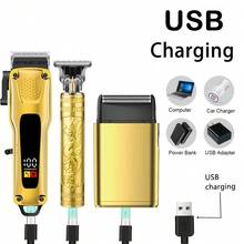 Men's Hair Clipper, USB Rechargeable Men's Grooming Kit, Electric Hair Clipper And Beard Trimmer, Electric Men's Shaver Set, USB Rechargeable, Ideal Holiday Gift, Perfect Gift For Dad, Husband, Boyfriend