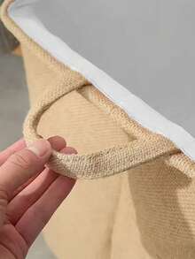 1pc Collapsible Fabric Laundry Basket Simplicity Design Storage Basket With Handles Nursery Decorative Hamper For Toys, Clothes, Blanket, Bathroom, Living Room, Bedroom Organizer, Home Decor