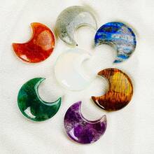 1pc 30mm Small Moon - Natural Crystal Agate Star & Moon, Great DIY Idea, Crescent Accessory Decoration, Excellent Gift Idea - Multicolor - View 4