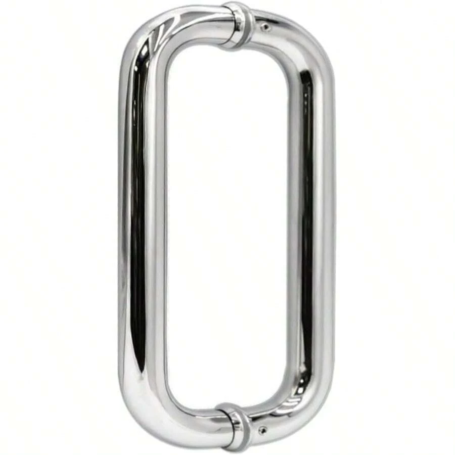 2 Stück 46cm Duschtürgriffe, Duschglastürgriffe Rücken an Rücken, kompatibel mit dickem Glas, geeignet für rahmenlose Duschtüren, Büro, Chrom-Finish, aus Edelstahl 304