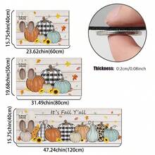 1 件/2 件秋季厨房地毯南瓜硅藻土地垫，防滑可洗农舍，适合秋季感恩节厨房和洗衣房装饰。 - 彩色 - 查看 11