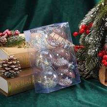 6Pcs Christmas Ball Christmas Ball Ornaments Set Golden Border Grid Painted Plastic Ball For Xmas Tree Decor Home Party Holiday Celebration - Multicolor - View 13