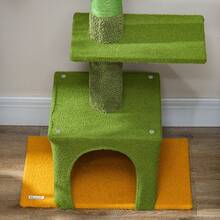 PawHut 6-Level Floor To Ceiling Cat Tree, 230-275cm Height, Green - Green - View 9