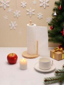 1Pc Wooden Paper Towel Holder,Kitchen Paper Towel Dispenser, Paper Towel Holder Countertop,Bamboo Paper Towel Roll Holder,Napkin Stand On The Desk,Kitchen Towel Rack,Tissue Rack For Kitchen,Dining Room,Restaurant,Plastic Wrap Holder,Table Top Items,Kitchen Storage,Organizer,Standard Roll Holder For Cabinet,Stand With Anti-Skid Base