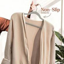Simple Velvet Hangers 20 Pack, Non-Slip Hangers With Shoulder Grooves, 360° Rotating Hooks, Heavy-Duty Suit Hangers, Save Wardrobe Space, Closet Organizer - 灰色 - 查看 4